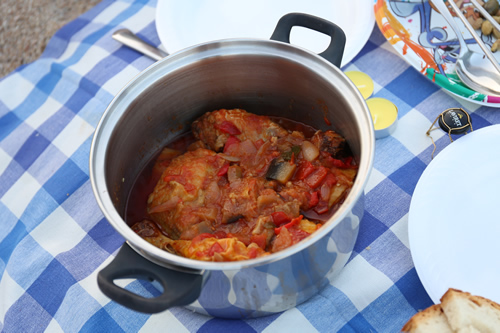Pollastre amb samfaina