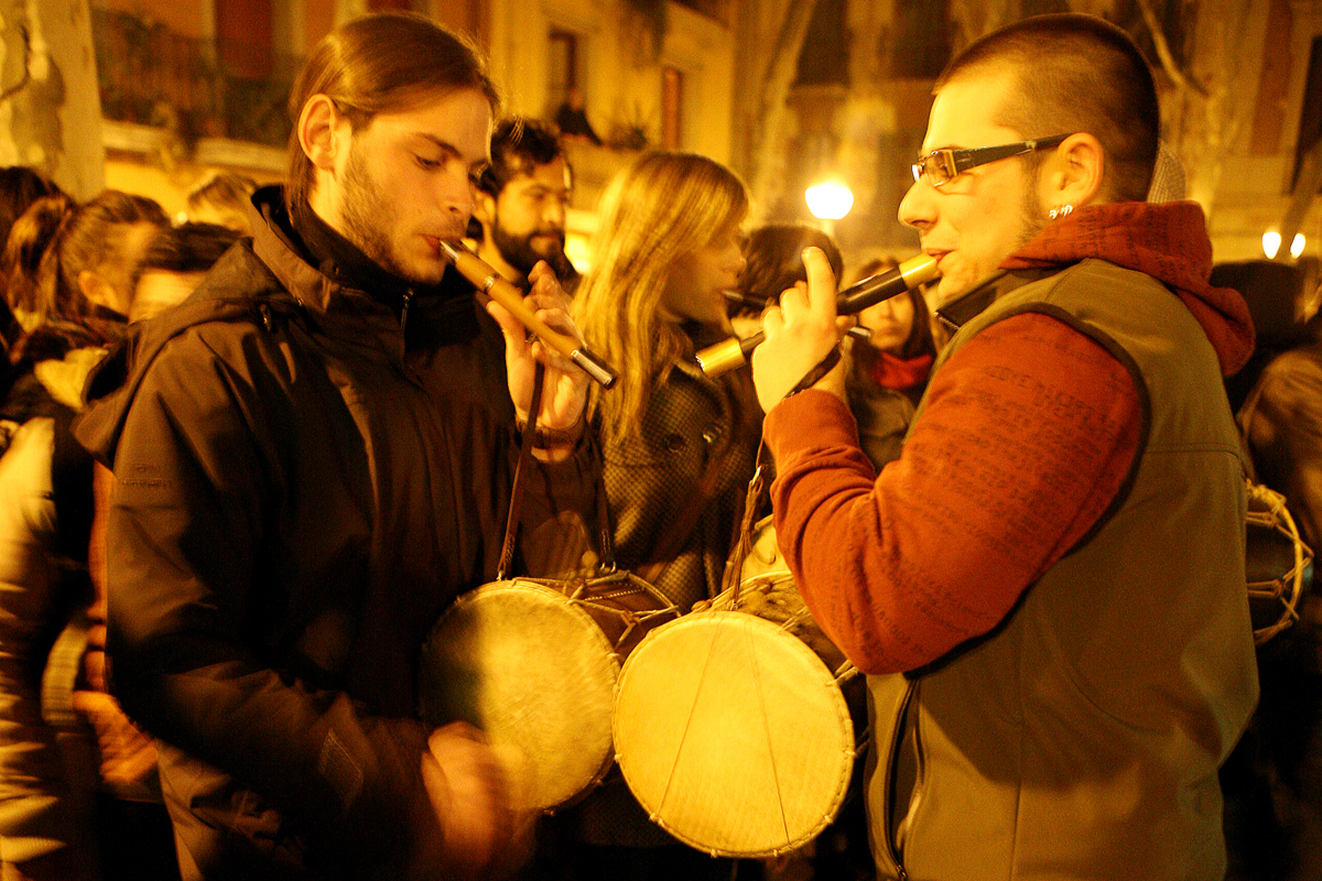 Músics de flabiol i tamborino