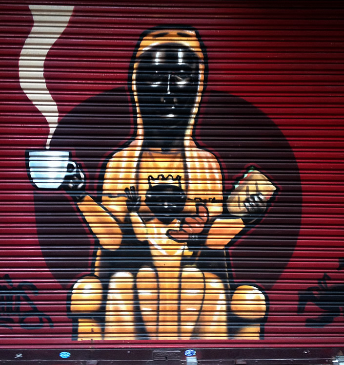 Graffiti de la Moreneta a Barcelona (Foto: Manel Carrera i Escudé)