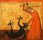 Detall de Santa Margarida d'Antiochia al 