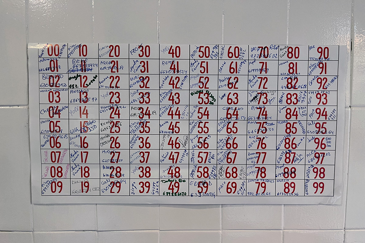 Números d'una loteria popular en una fleca