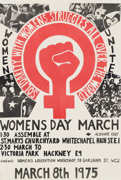 Cartell de la Marxa del Dia de la Dona a Londres, l'any 1975