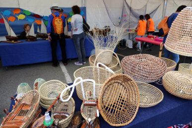 Parada d'estris fets amb vímet