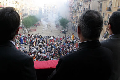 La tronada des del balcó de l'Ajuntament